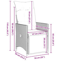 Set da Pranzo da Giardino a 5 Pezzi con Cuscini in Rattan Nero 3379563