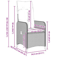 Set di Mobili da Giardino 5 Pezzi con Cuscini Neri in Rattan Sintetico 3379635