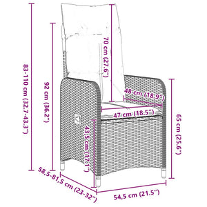 Set di Mobili da Giardino 5 Pezzi con Cuscini Neri in Rattan Sintetico 3379635