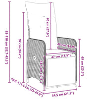 Set da Pranzo da Giardino  5 Pezzi con Cuscini Grigi in Rattan Sintetico 3379677
