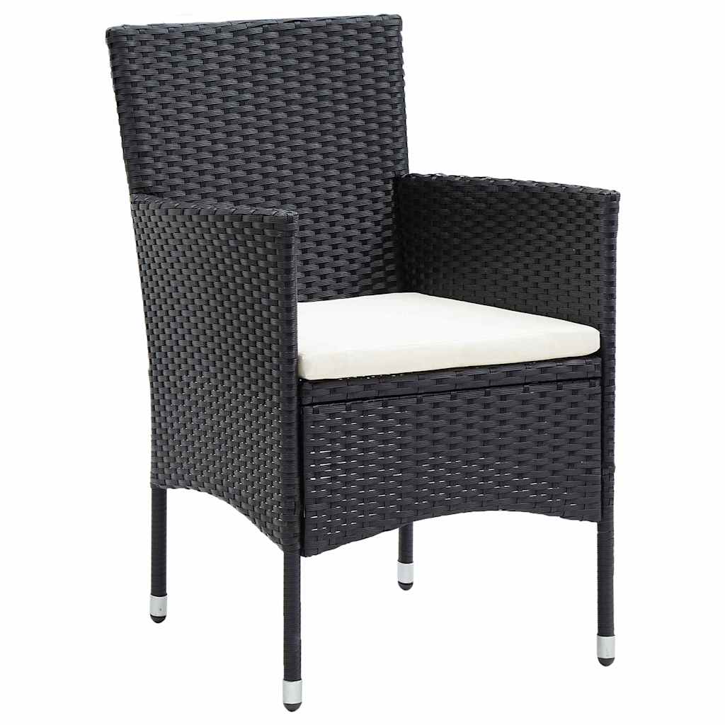 Set da giardino di 7 pezzi in polyrattan nero 3379727