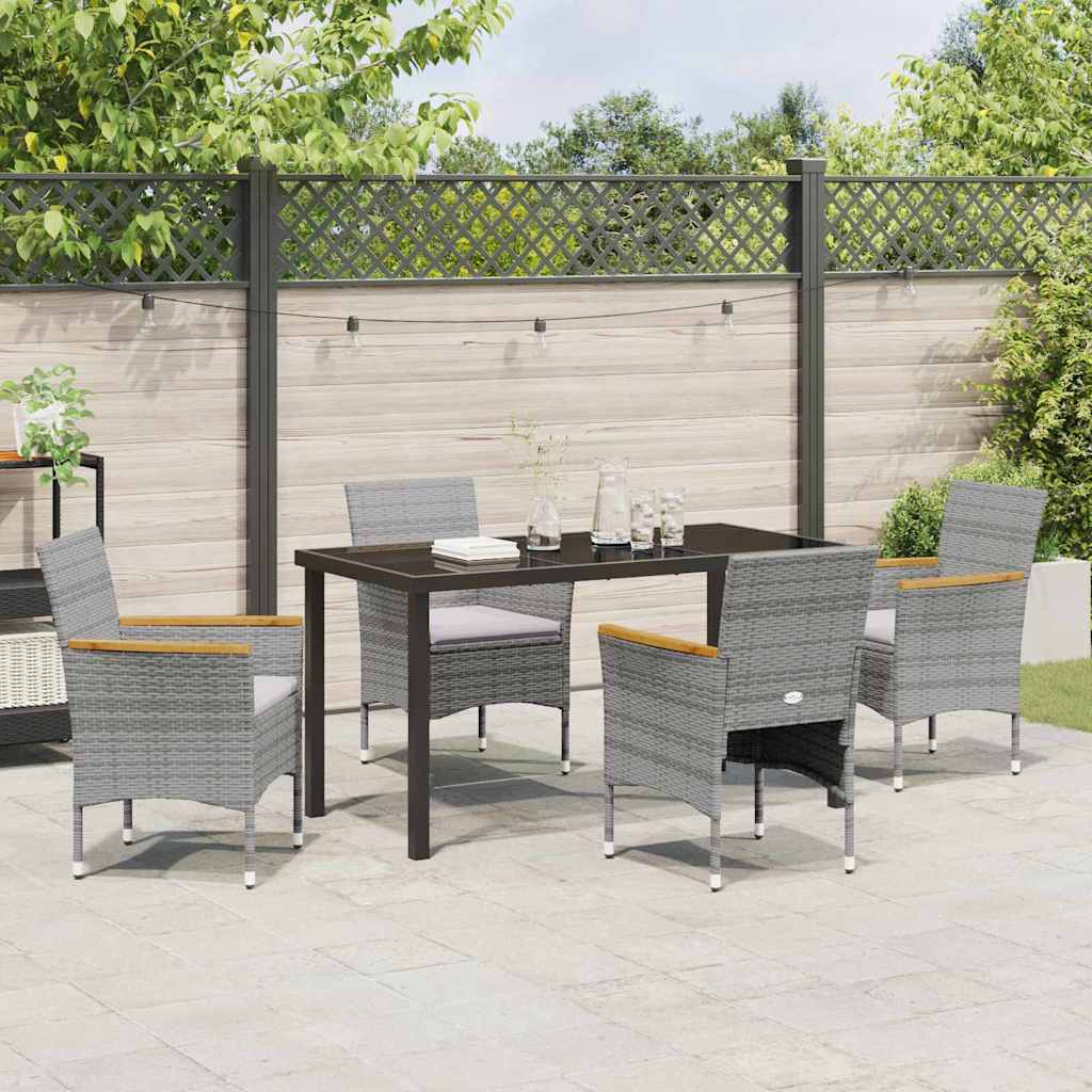 Set da pranzo da giardino  in 5 pezzi - Polyrattan grigio 3379760