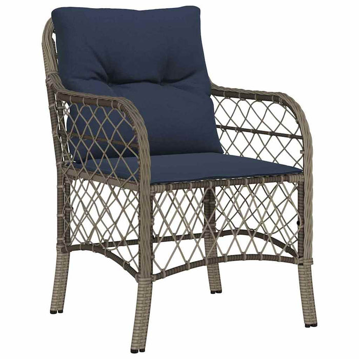 Set da Pranzo per Giardino 9 pcs Grigio e Nero Rattan 3380252