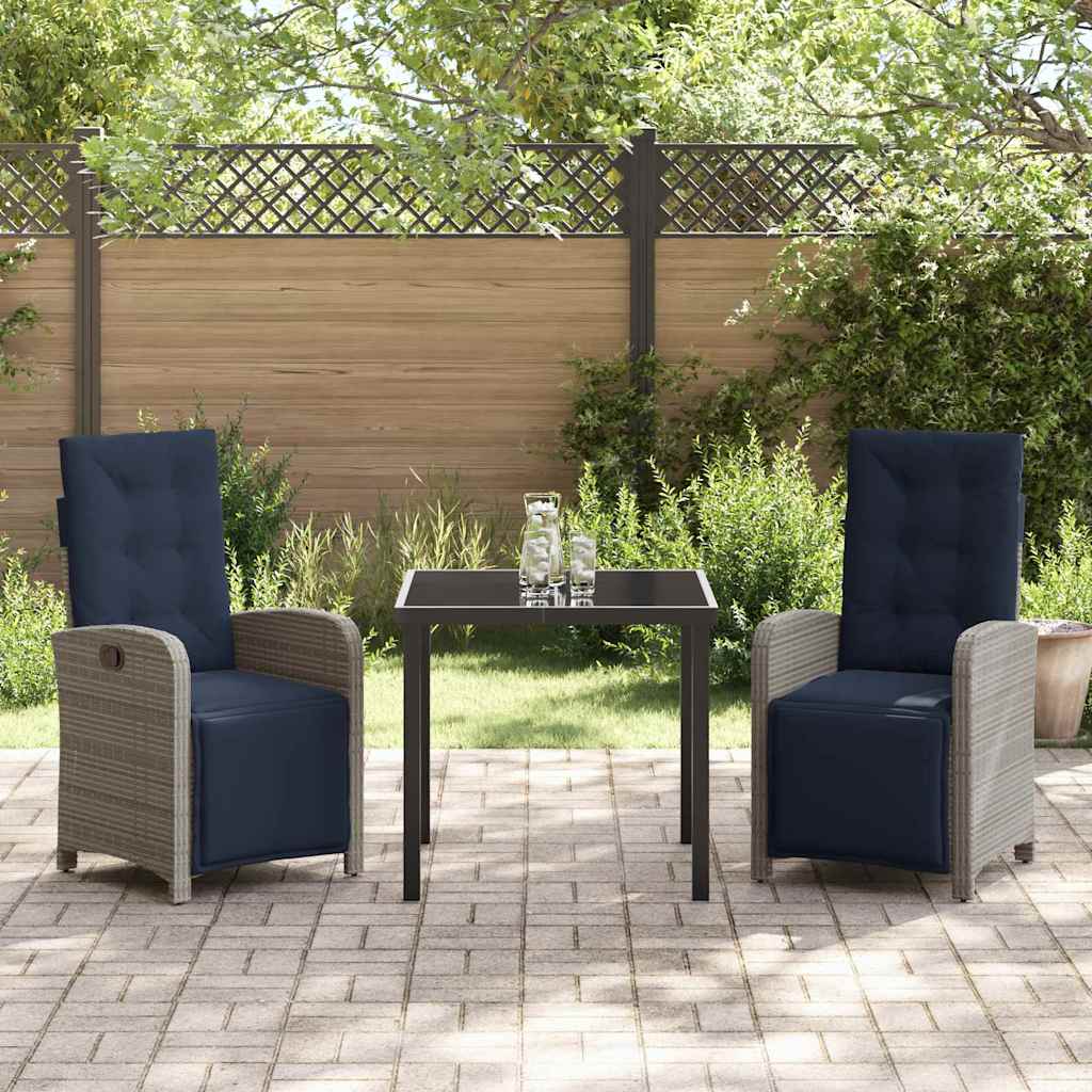 Set da pranzo da giardino a 3 pezzi marca  in polyrattan grigio 3380358