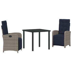 Set da pranzo da giardino a 3 pezzi marca  in polyrattan grigio 3380358