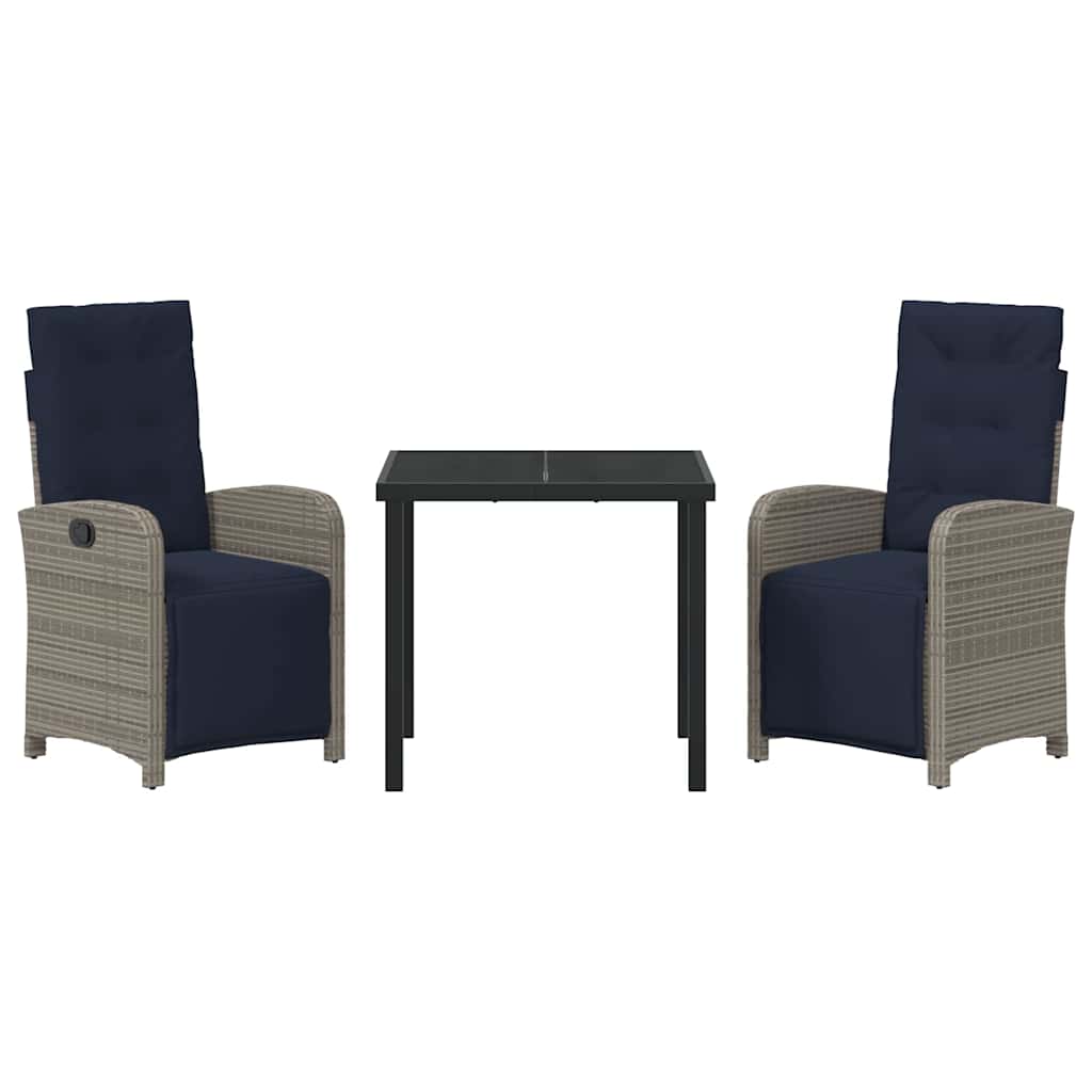 Set da pranzo da giardino a 3 pezzi marca  in polyrattan grigio 3380358