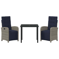 Set da pranzo da giardino a 3 pezzi marca  in polyrattan grigio 3380358