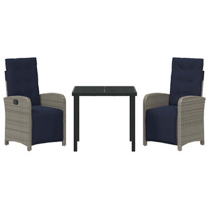 Set da pranzo da giardino a 3 pezzi marca  in polyrattan grigio 3380358