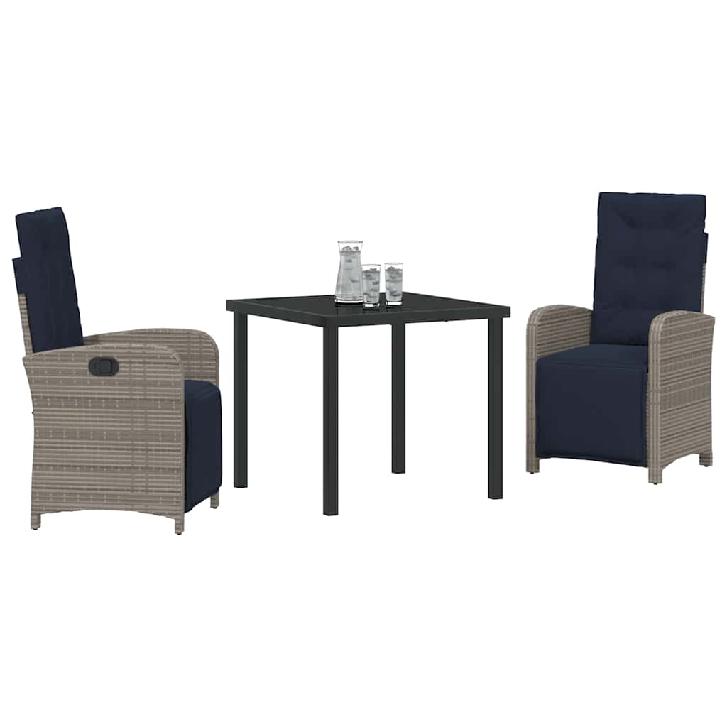 Set da pranzo da giardino a 3 pezzi marca  in polyrattan grigio 3380358