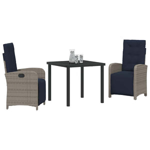 Set da pranzo da giardino a 3 pezzi marca  in polyrattan grigio 3380358