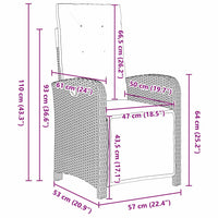 Set da pranzo da giardino a 3 pezzi marca  in polyrattan grigio 3380358