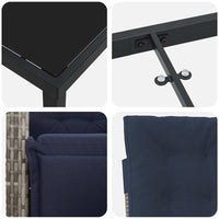 Set da pranzo da giardino  5 pezzi in polirattan grigio 3380360