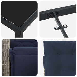 Set da pranzo da giardino  5 pezzi in polirattan grigio 3380360