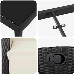 Set da pranzo da giardino, 3 pezzi in rattan d'argilla nero. 3380414