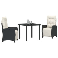 Set da pranzo da giardino, 3 pezzi in rattan d'argilla nero. 3380414