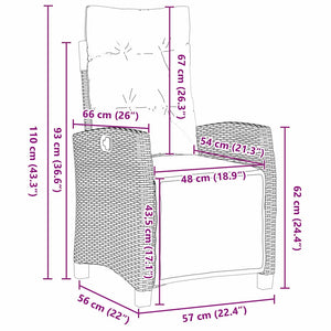 Set da Pranzo per Giardino 3 pcs Nero polyrattan 3380421