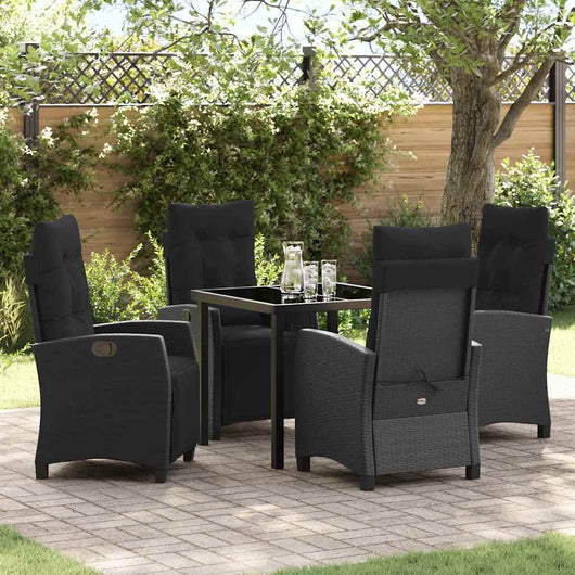 Set da pranzo da giardino  in rattan sintetico nero, 5 pezzi. 3380422