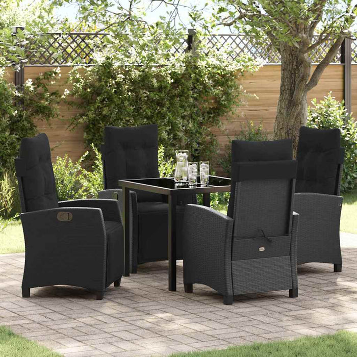 Set da pranzo da giardino  in rattan sintetico nero, 5 pezzi. 3380422