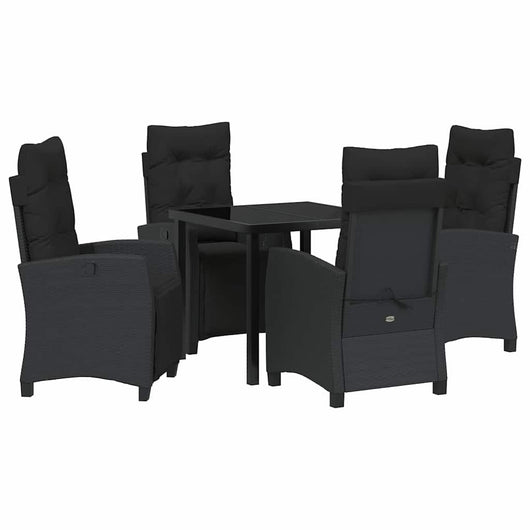 Set da pranzo da giardino  in rattan sintetico nero, 5 pezzi. 3380422