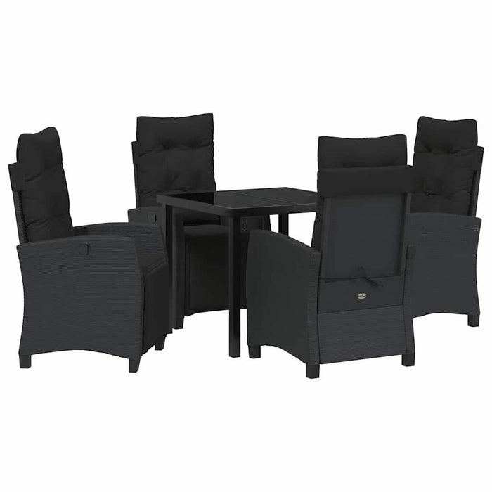 Set da pranzo da giardino  in rattan sintetico nero, 5 pezzi. 3380422