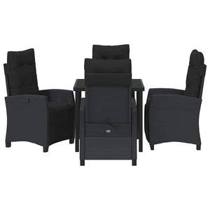 Set da pranzo da giardino  in rattan sintetico nero, 5 pezzi. 3380422