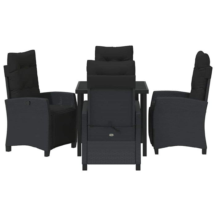 Set da pranzo da giardino  in rattan sintetico nero, 5 pezzi. 3380422