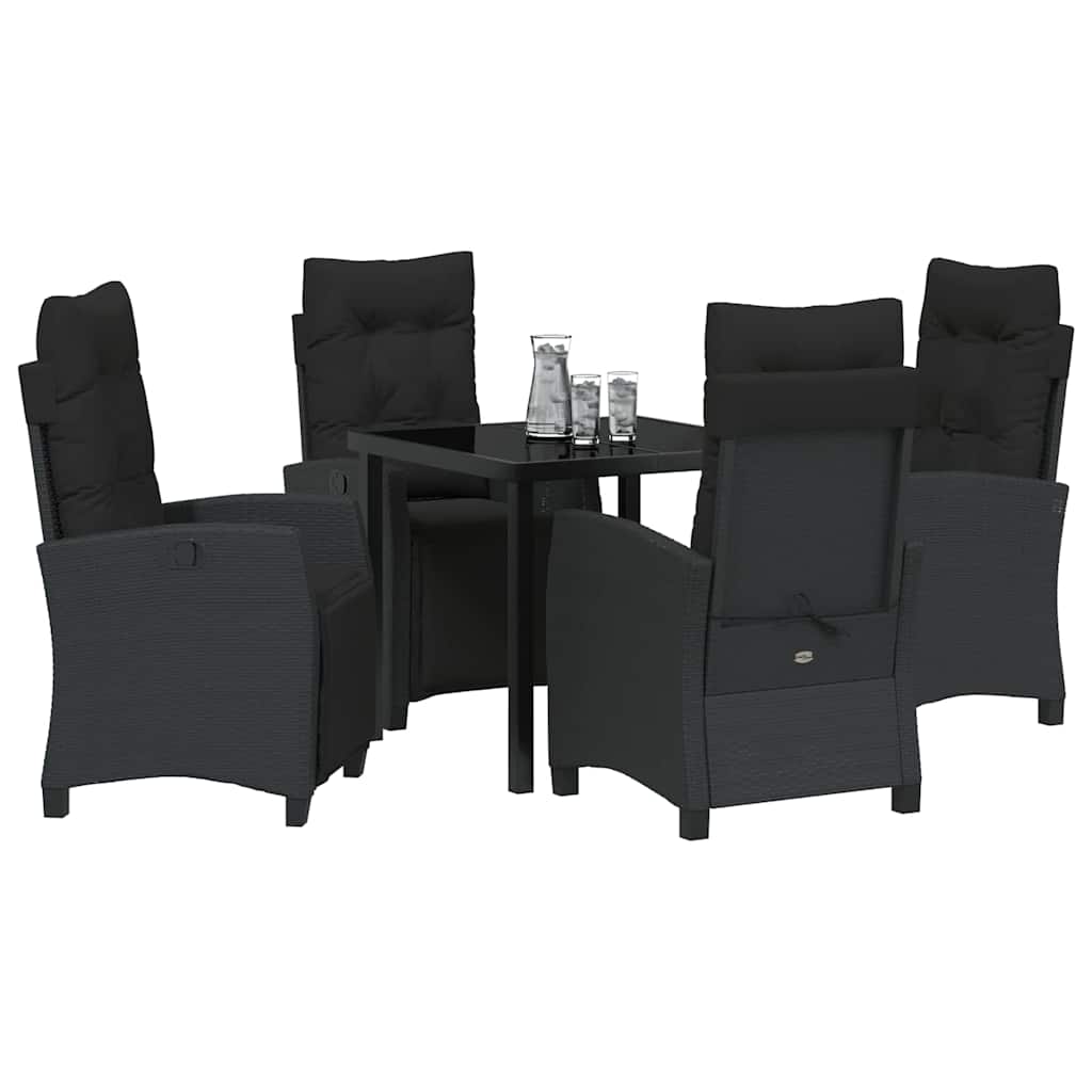 Set da pranzo da giardino  in rattan sintetico nero, 5 pezzi. 3380422