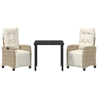 Set da Pranzo per Giardino 3 pcs Beige polyrattan 3380442