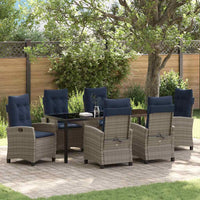 Set da Pranzo per Giardino con cuscino 7 pcs Grigio polyrattan 3380468