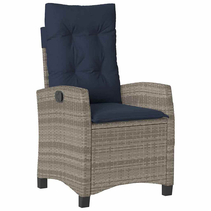 Set da Pranzo per Giardino con cuscino 7 pcs Grigio polyrattan 3380468