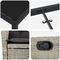 Set da Pranzo per Giardino 3 pcs Grigio chiaro polyrattan 3380519