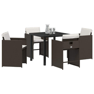 vidaXL Set da Pranzo per Giardino 5 pcs Marrone polyrattan
