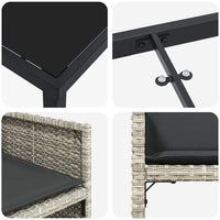 Set da Pranzo da Giardino  a 5 Pezzi con Cuscini Grigio Chiaro in Rattan Sintetico 3380706