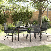 Set da Pranzo Giardino da 5 Pezzi con Cuscini Rattan Nero 3380872