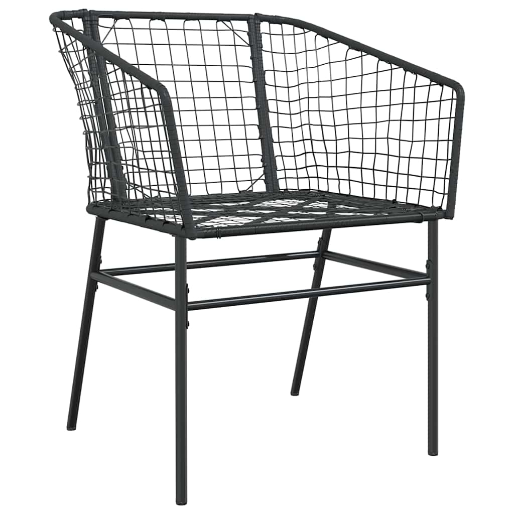 Set da Pranzo per Giardino 7 pcs Nero polyrattan 3380894