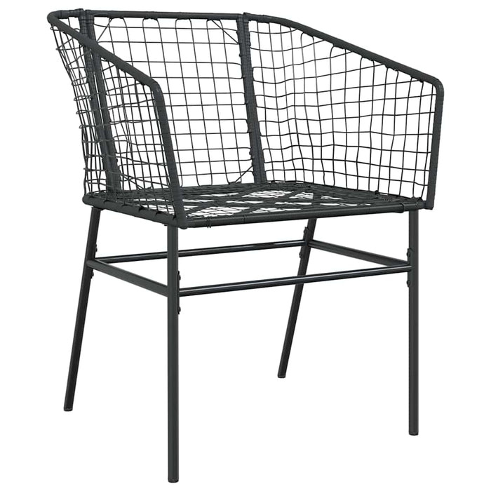 Set da Pranzo per Giardino 7 pcs Nero polyrattan 3380894