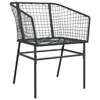 Set da Pranzo per Giardino 9 pcs Nero polyrattan 3380896