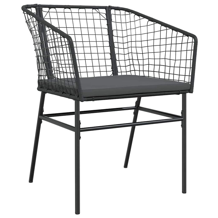 Set da Pranzo per Giardino 5 pcs Nero polyrattan 3380905