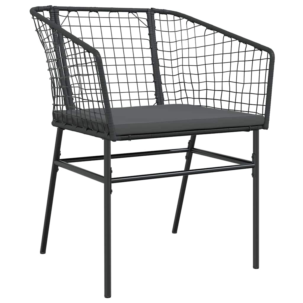Set da Pranzo per Giardino 5 pcs Nero polyrattan 3380906