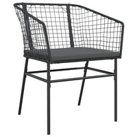 Set da Pranzo per Giardino 5 pcs Nero polyrattan 3380906
