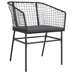 Set da Pranzo per Giardino 5 pcs Nero polyrattan 3380906
