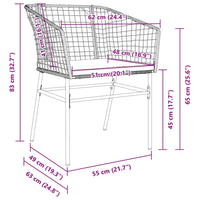 Set da Pranzo per Giardino 5 pcs Nero polyrattan 3380906