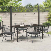 Set da Pranzo per Giardino 5 pcs Nero polyrattan 3380907