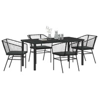 Set da Pranzo per Giardino 5 pcs Nero polyrattan 3380907
