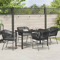 Set da Pranzo per Giardino 5 pcs Nero Poly Rattan 3380920