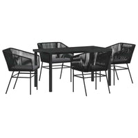 Set da Pranzo per Giardino 5 pcs Nero Poly Rattan 3380920