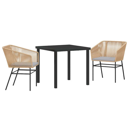 Set da Pranzo per Giardino 3 pcs Marrone Poly Rattan 3380925