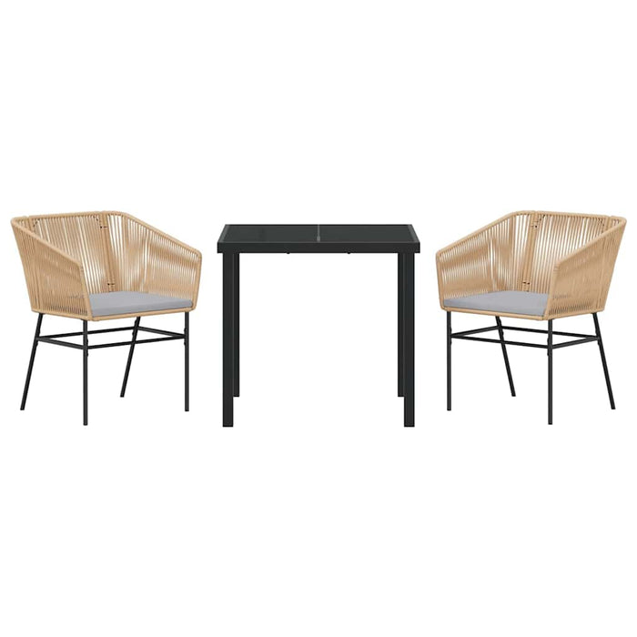 Set da Pranzo per Giardino 3 pcs Marrone Poly Rattan 3380925