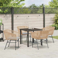 Set da Pranzo per Giardino 5 pcs Marrone Poly Rattan 3380926