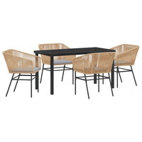 Set da Pranzo per Giardino 5 pcs Marrone Poly Rattan 3380927